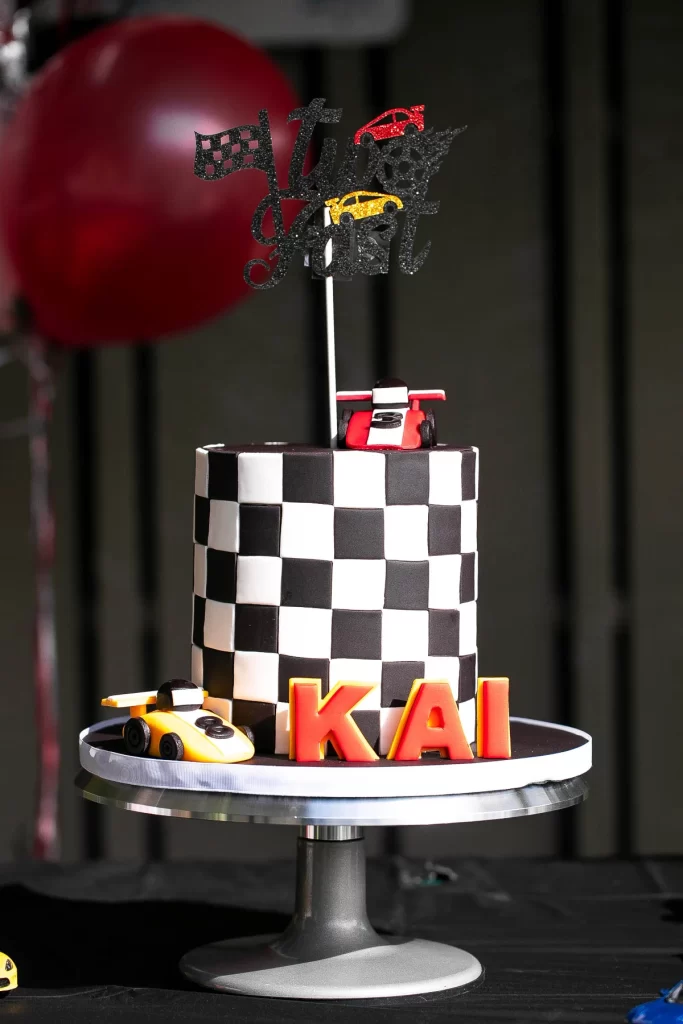 two fast race car cake