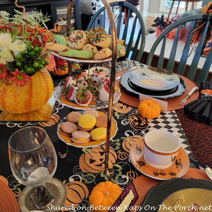 tiered Halloween Tea Party tray