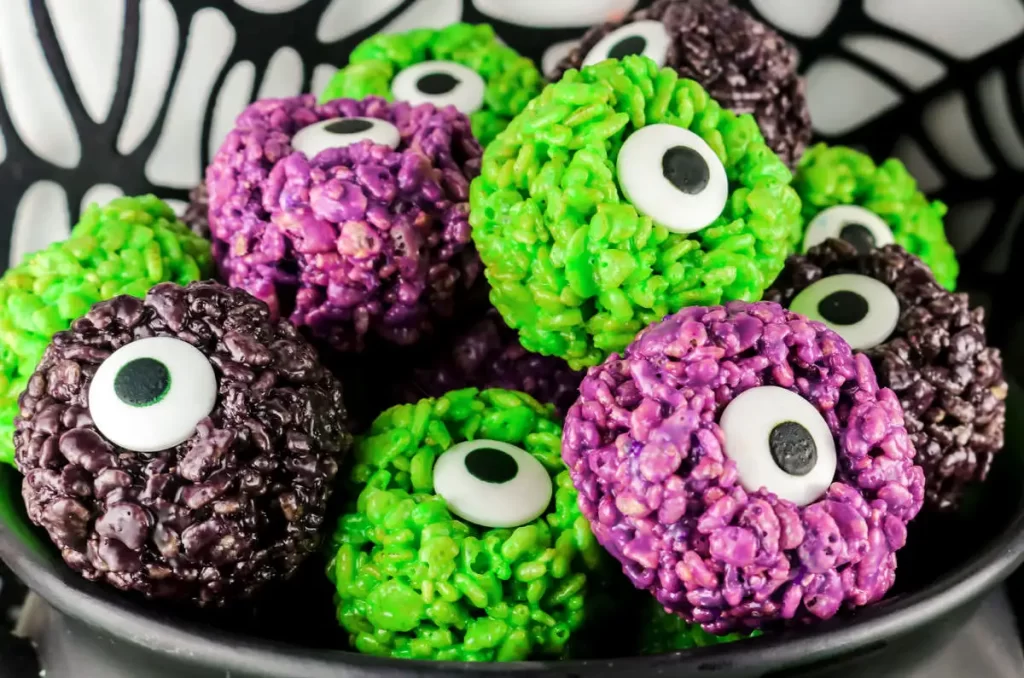 monster eyeball Rice Krispy treats