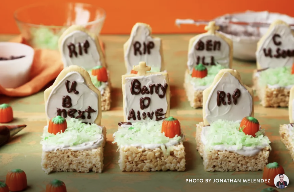 rice crispy treat tombstones