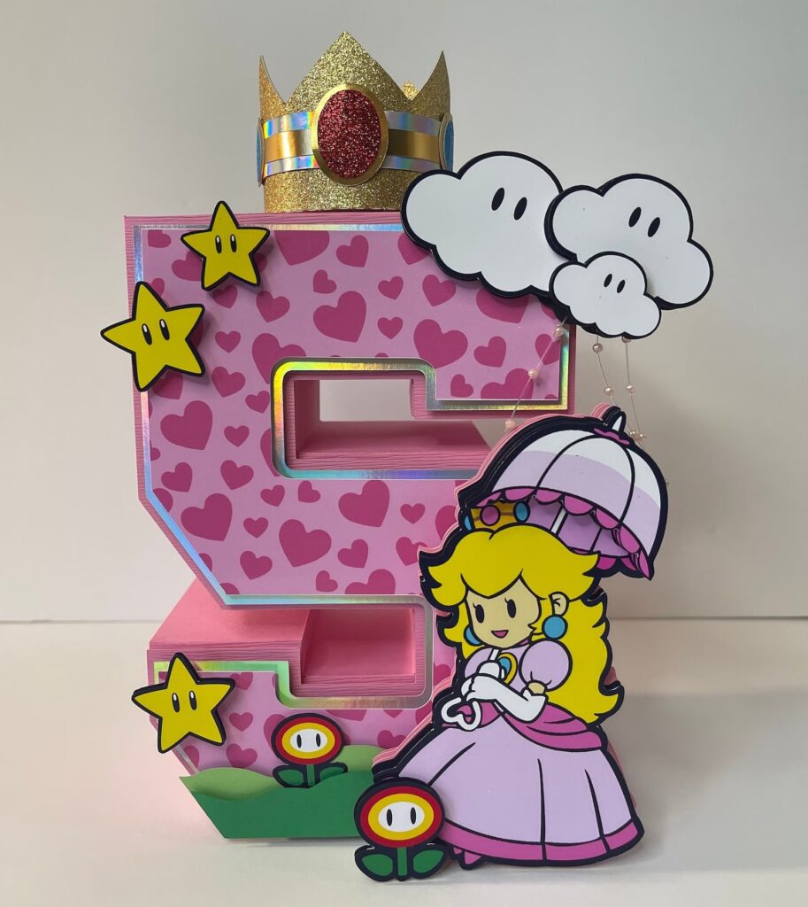 decorative 3d number princess peach