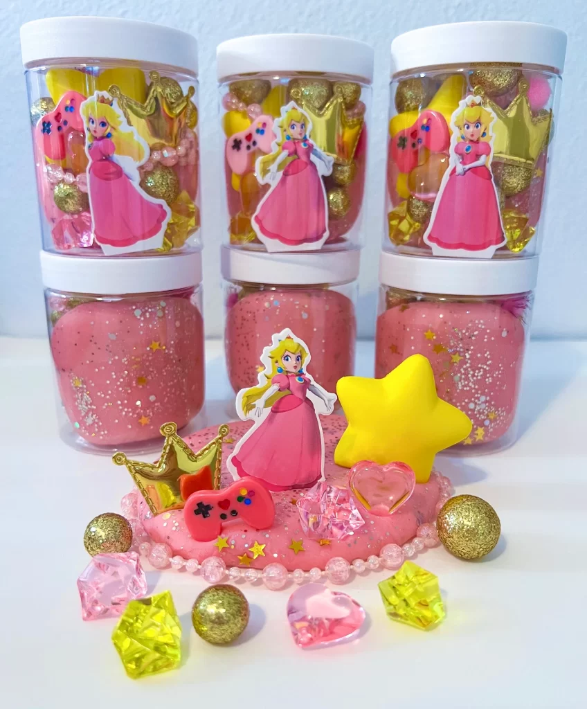 princess peach play dough party favor