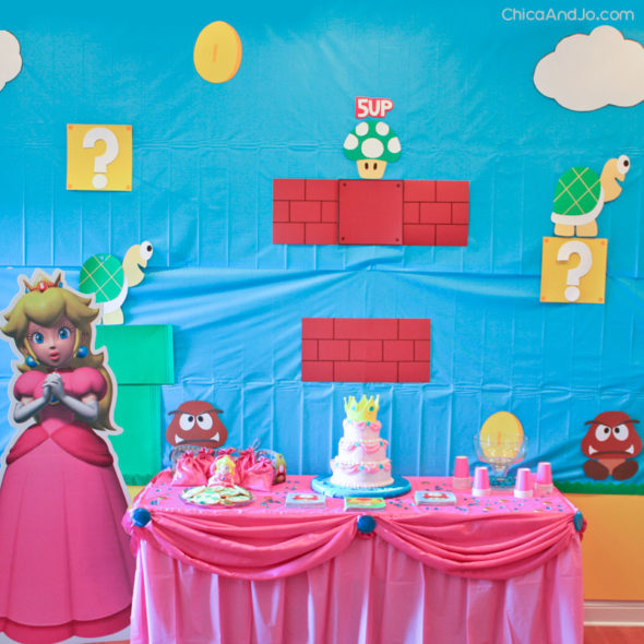 DIY princess peach backdrop