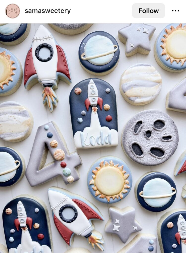 space theme party cookies